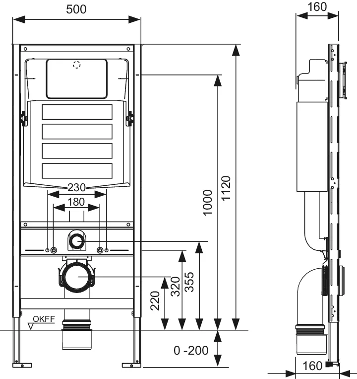 WC-Modul TECEprofi mit Geberit-Spülkasten 1120 mm