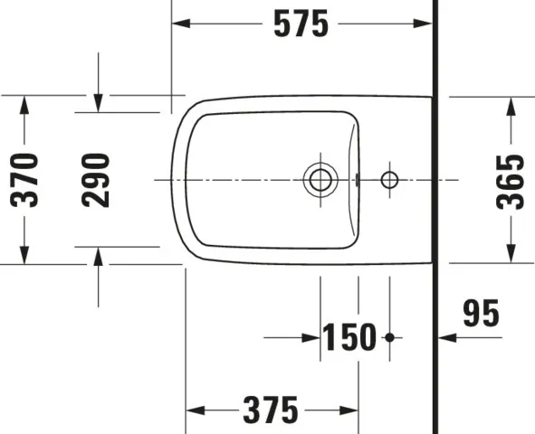 Duravit Stand-Bidet back to wall „DuraStyle“, Befestigung sichtbar 37 × 57,5 × 40 cm