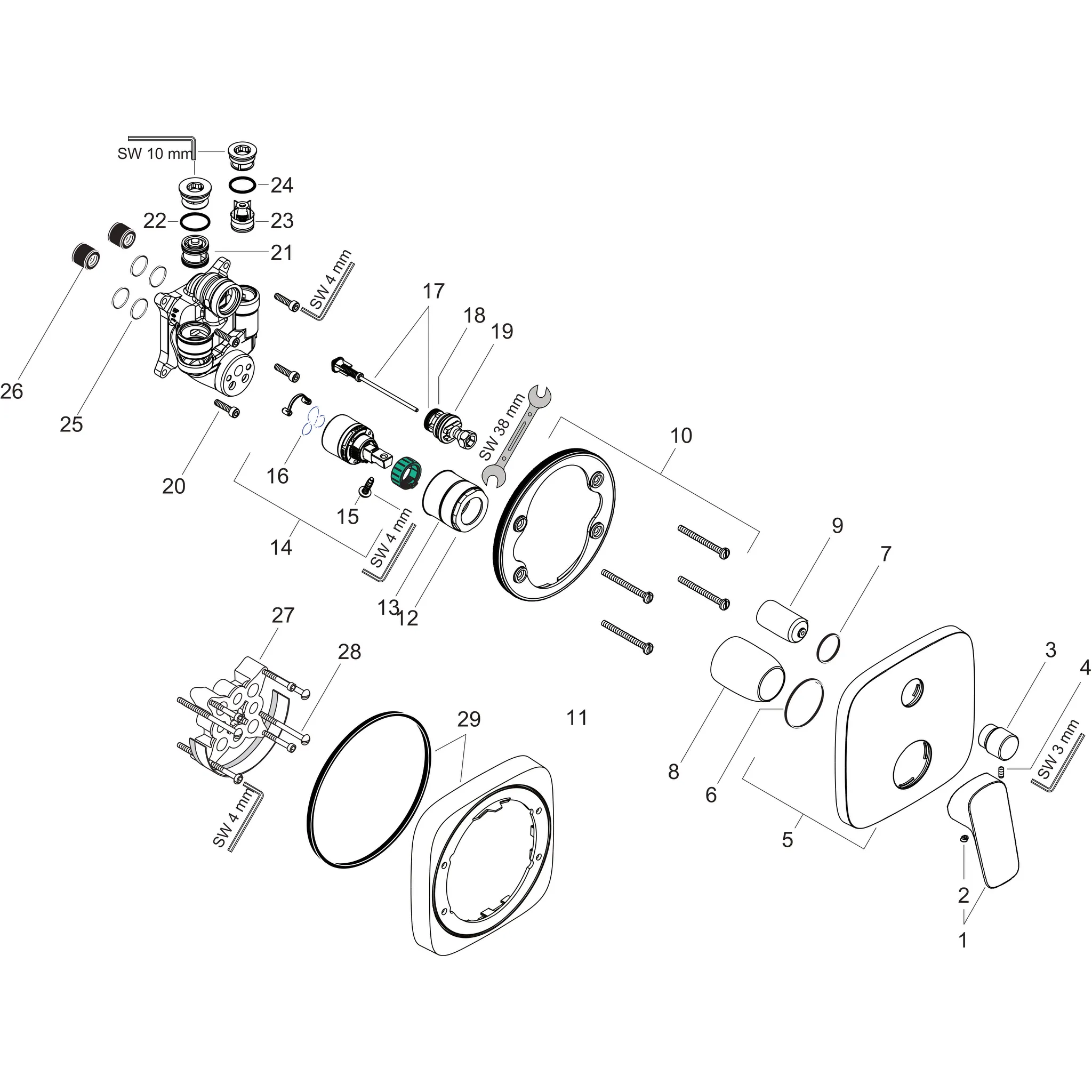 Wannenmischer Unterputz Logis Fertigset chrom m.Sicherungskombination Wannenmischer Unterputz Logis Fertigset chrom m.Sicherungskombination