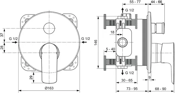 Ideal Standard CONNECT AIR Armaturen-Bundle Unterputz Chrom Ideal Standard CONNECT AIR Armaturen-Bundle Unterputz Chrom