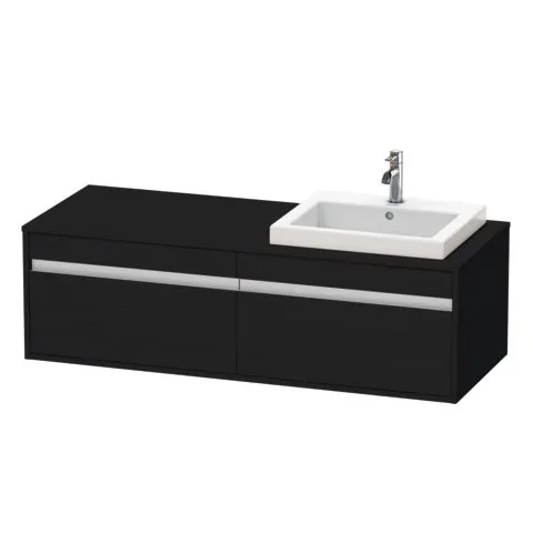 Duravit Waschtischunterschrank wandhängend „Ketho“ 140 × 42,6 × 55 cm Eiche Schwarz Duravit Waschtischunterschrank wandhängend „Ketho“ 140 × 42,6 × 55 cm Eiche Schwarz