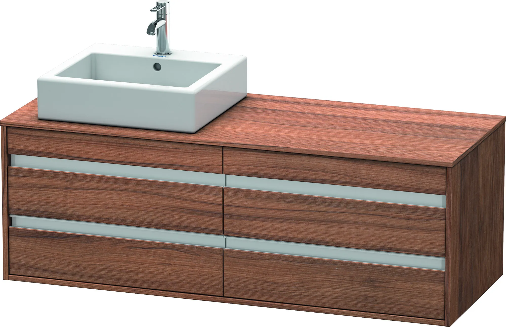 Duravit Waschtischunterschrank wandhängend „Ketho“ 140 × 49,6 × 55 cm Nussbaum Natur Duravit Waschtischunterschrank wandhängend „Ketho“ 140 × 49,6 × 55 cm Nussbaum Natur