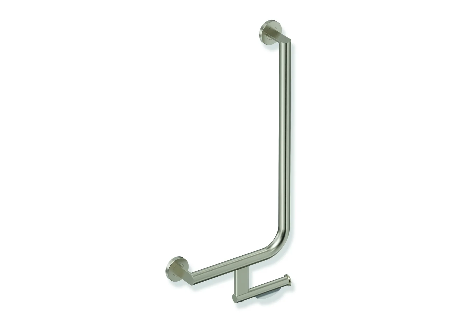 HEWI Winkelgriff mit Papierrollenhalter System 900, Edelstahl, PVD nickel gebü., links