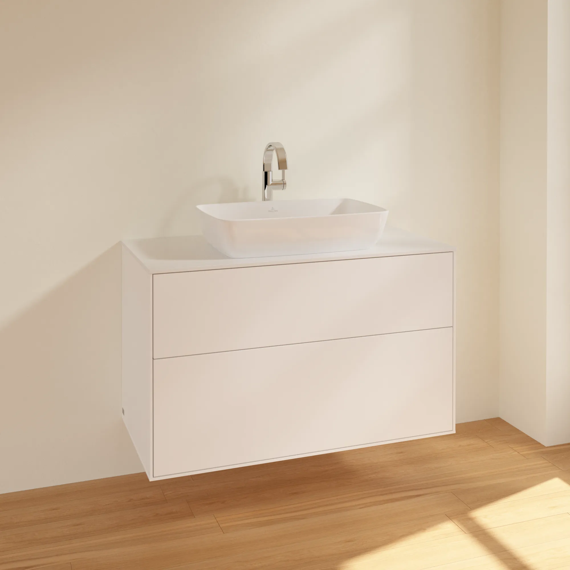 Villeroy & Boch Waschtischunterschrank „Finion“ für Schrankwaschtisch 100 × 60,3 × 50,1 cm 2 Schubladen, für Waschtischposition mittig mittig