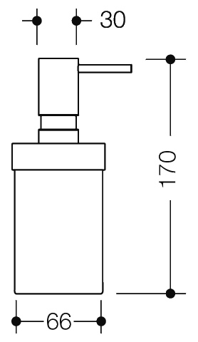 HEWI Seifenspender „System 800 K“ 9,2 × 17 × ⌀ 6,9 cm