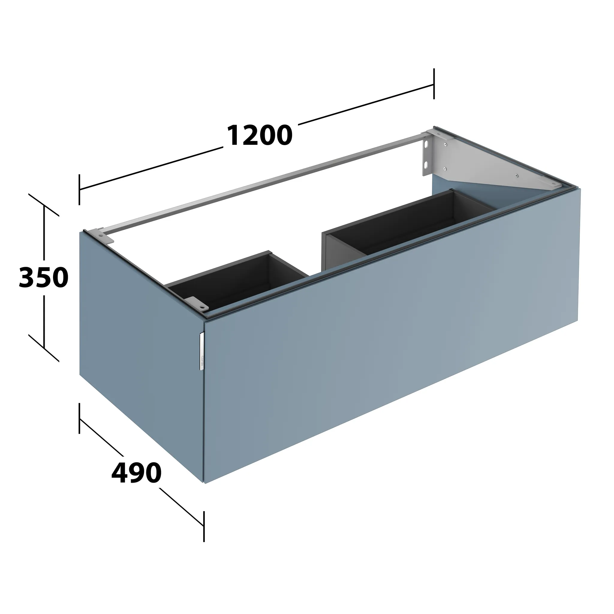 KEUCO Waschtischunterschrank mit Auszug „Edition 11 Art“ Blue Satin (Lack, seidenmatt), Blue Satin (Lack, seidenmatt), ohne Beleuchtung 1200 × 350 × 490 mm