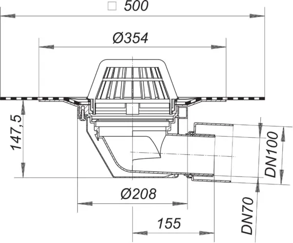 Dachablauf 64 DallBit, DN 70/DN 100 Dachablauf 64 DallBit, DN 70/DN 100