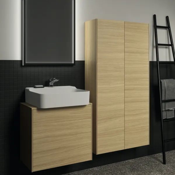 Ideal Standard Hochschrank „Conca“ 72 × 140 × 25 cm Eiche hell Furnier