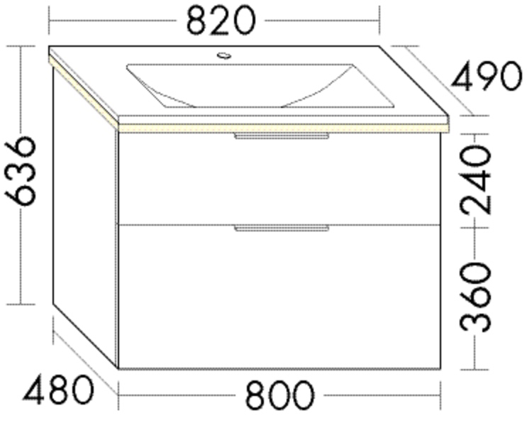burgbad Badmöbelset „Eqio“ 82 × 49 × 63,6 cm 