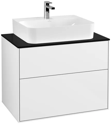 Villeroy & Boch Waschtischunterschrank „Finion“ für Schrankwaschtisch 80 × 60,3 × 50,1 cm 2 Schubladen, für Waschtischposition mittig