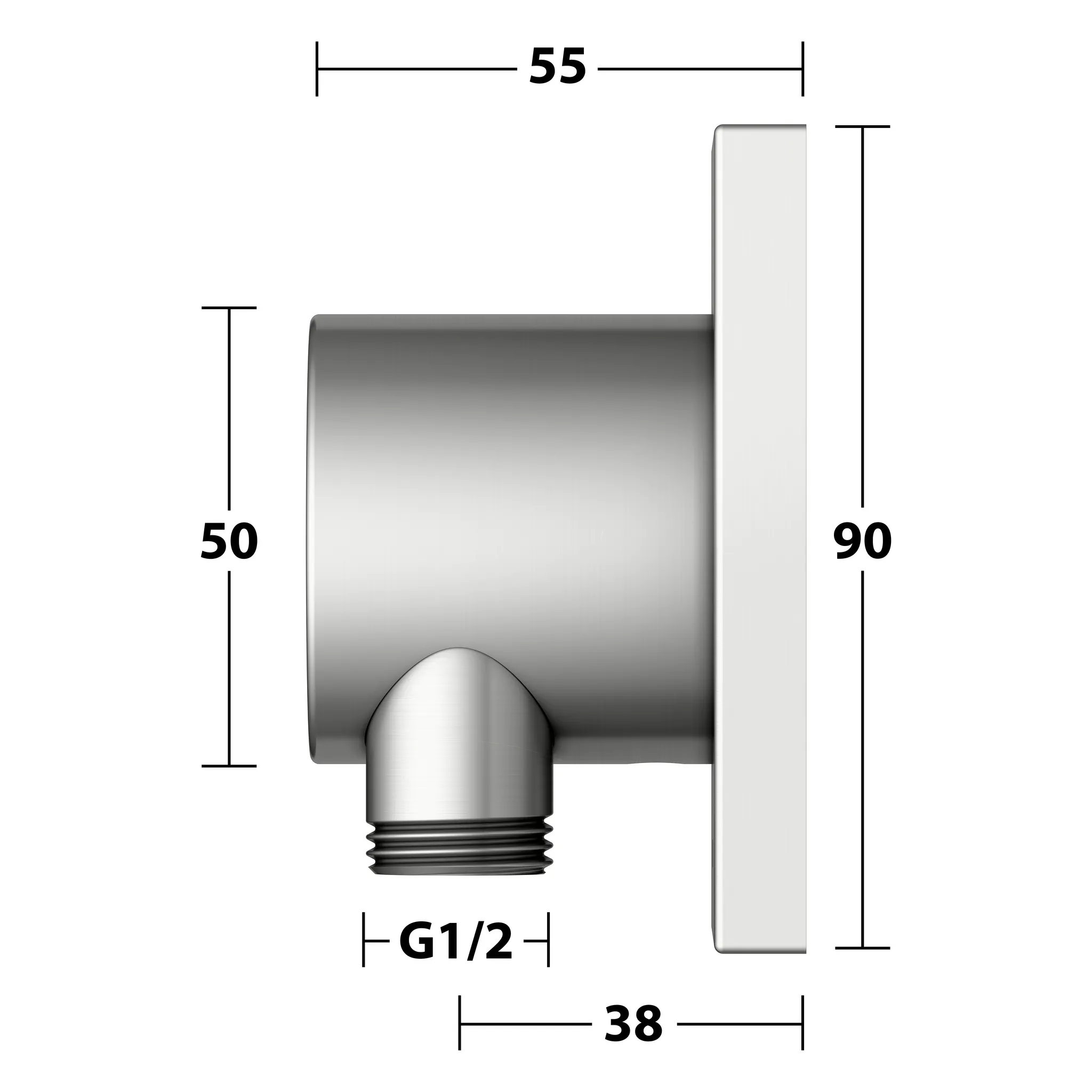 KEUCO IXMO Schlauchanschluss mit Brausehalter eckig Edelstahl-finish KEUCO IXMO Schlauchanschluss mit Brausehalter eckig Edelstahl-finish