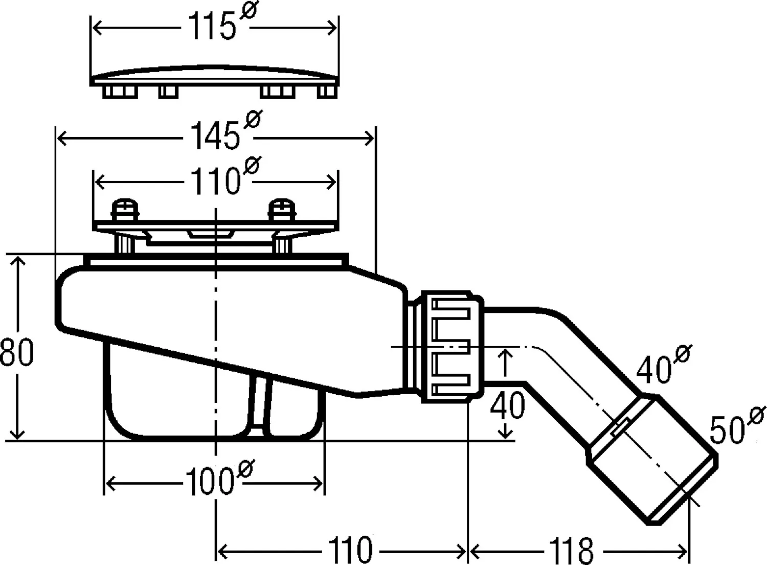VitrA Zubehör Ablaufgarnitur Tempoplex für Duschwanne, Chrom, 90 mm Durchmesser