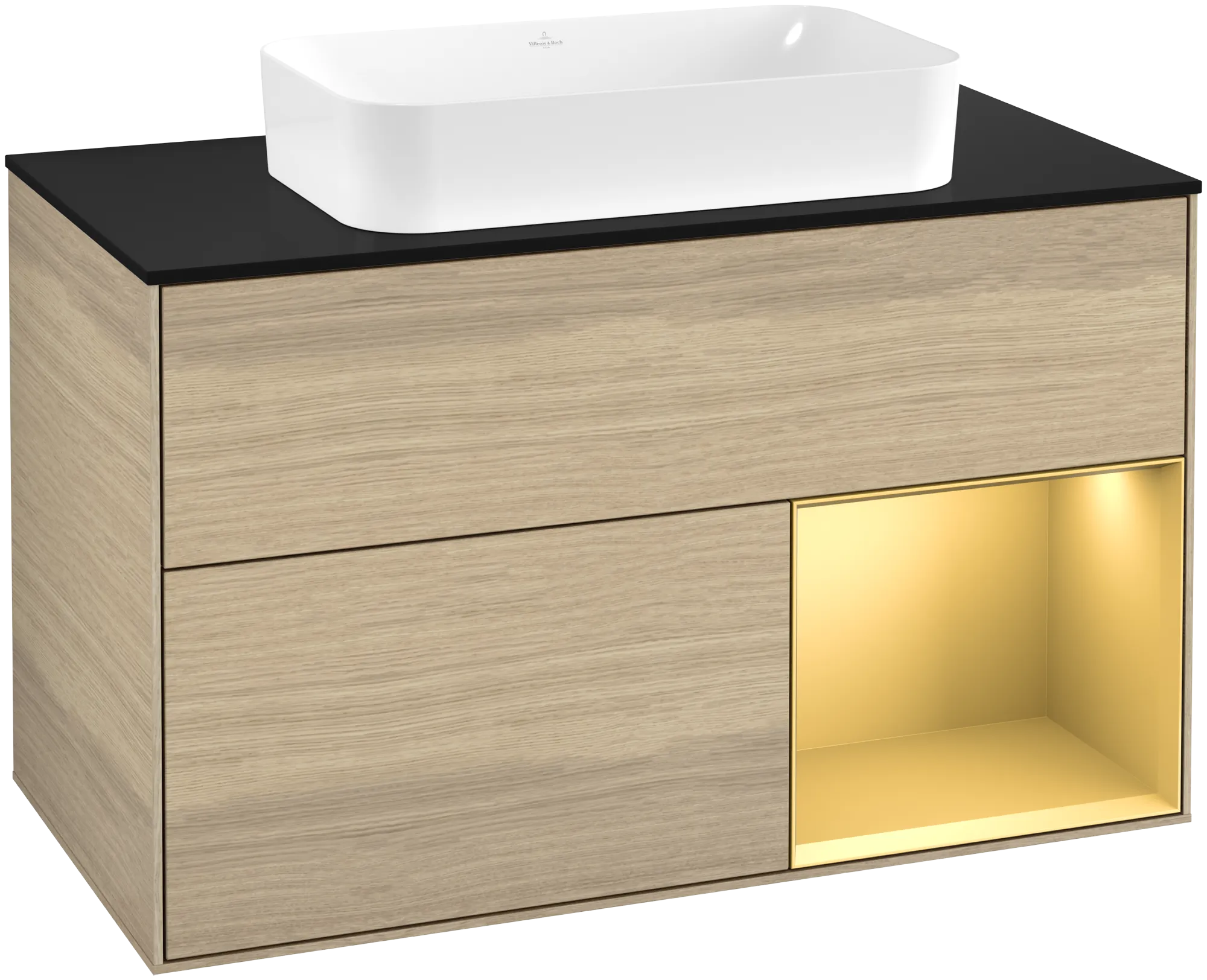 Villeroy & Boch Waschbeckenunterschrank Finion G66, 1000 x 603 x 501 mm, mit Beleuchtung, 2 Auszüge