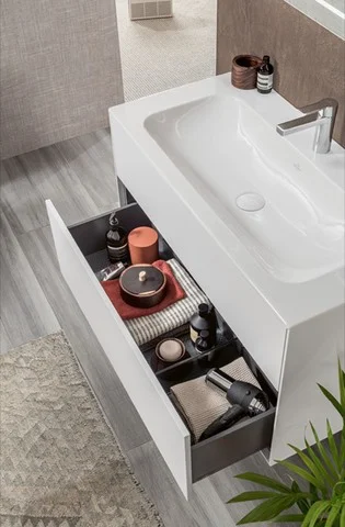 Villeroy & Boch Schrankwaschtisch Finion 4164AB, 1000x500x160 mm, weiß Alpin CeramicPlus, glänzend, mit verdecktem Überlauf Villeroy & Boch Schrankwaschtisch Finion 4164AB, 1000x500x160 mm, weiß Alpin CeramicPlus, glänzend, mit verdecktem Überlauf