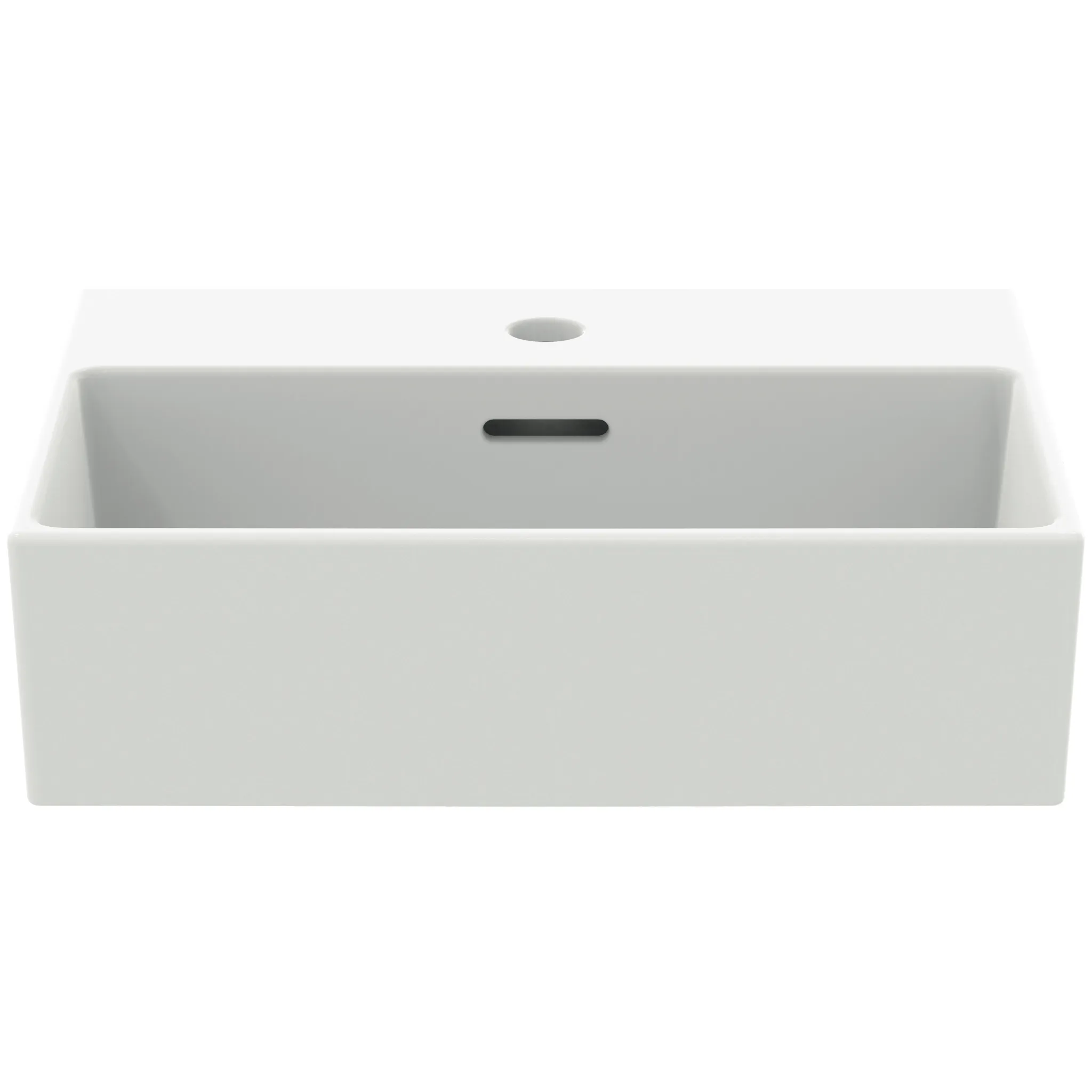 Waschbecken „Extra“ 45 × 35 × 15 cm, Hahnlochposition mittig in Seidenweiß Waschbecken „Extra“ 45 × 35 × 15 cm, Hahnlochposition mittig in Seidenweiß