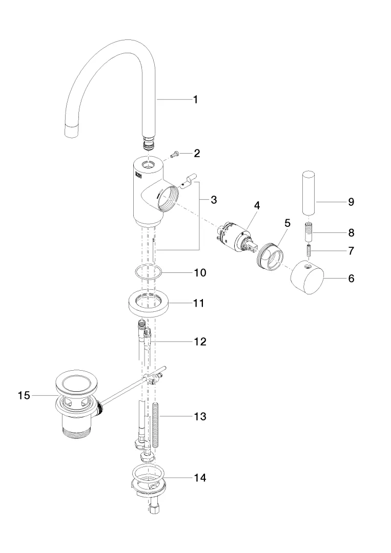 Dornbracht TARA Waschtisch-Einhandbatterie mit Ablaufgarnitur - Chrom Dornbracht TARA Waschtisch-Einhandbatterie mit Ablaufgarnitur - Chrom