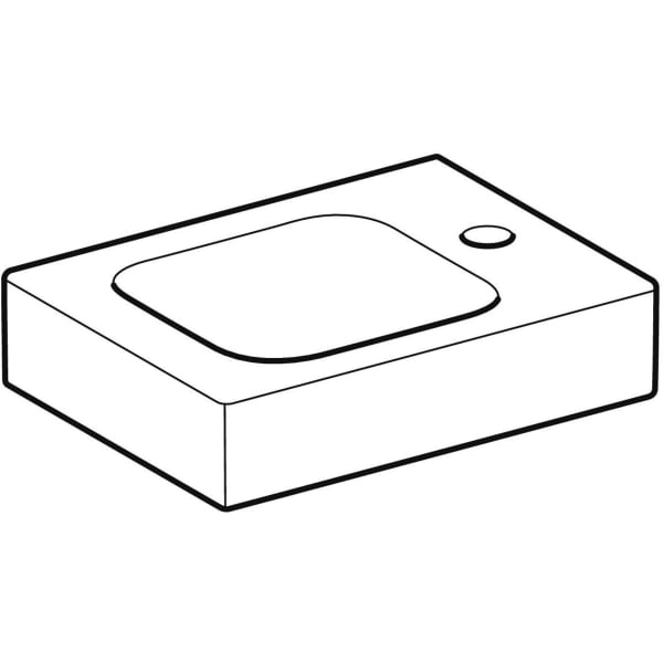 Wandwaschtisch „iCon XS“, rechteckig, Hahnlochposition rechts 38 × 28 cm Wandwaschtisch „iCon XS“, rechteckig, Hahnlochposition rechts 38 × 28 cm