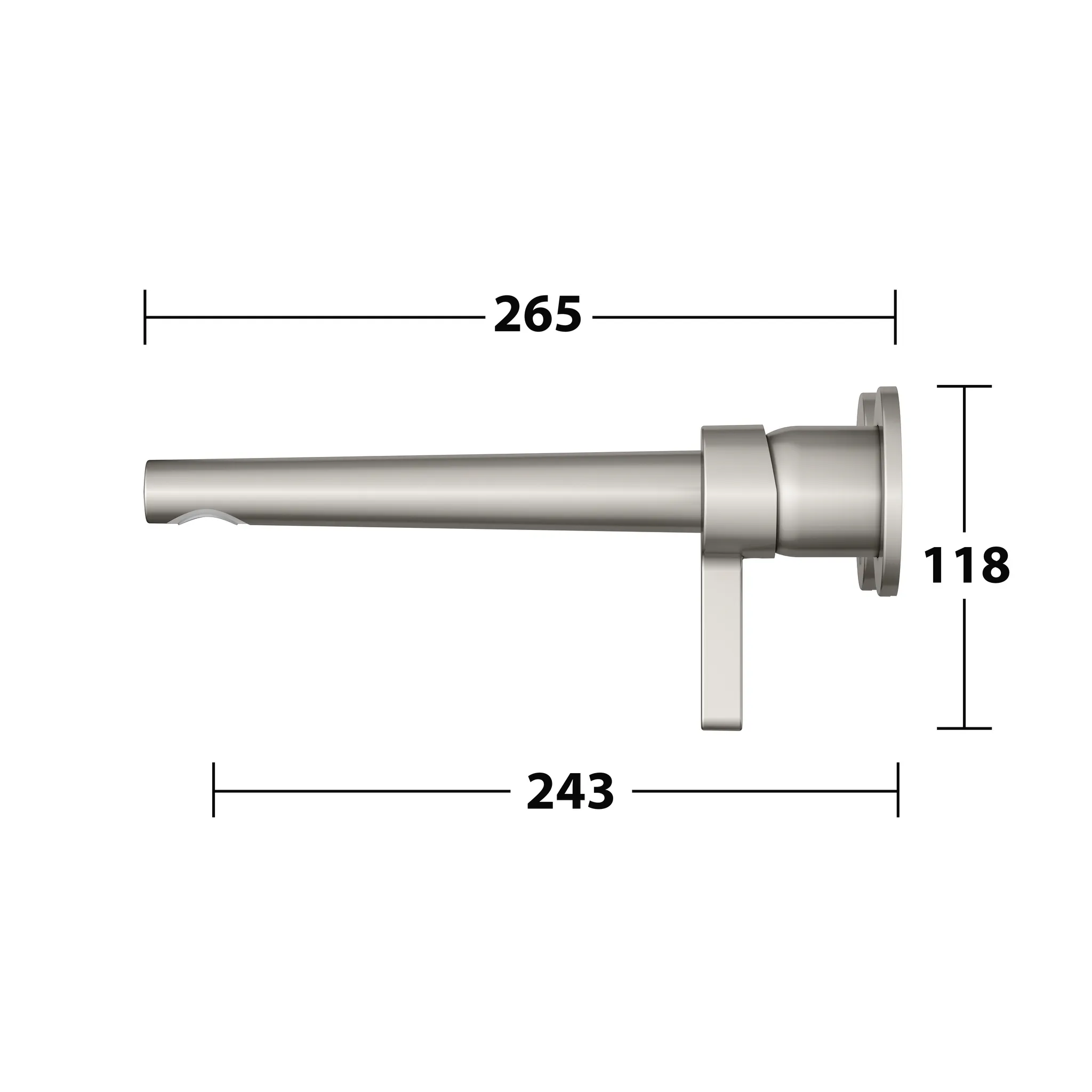 Edition 400 51516050202 Einhebel-Waschtischmischer UP Wandmontage Ausladung 265 mm Nickel gebürstet