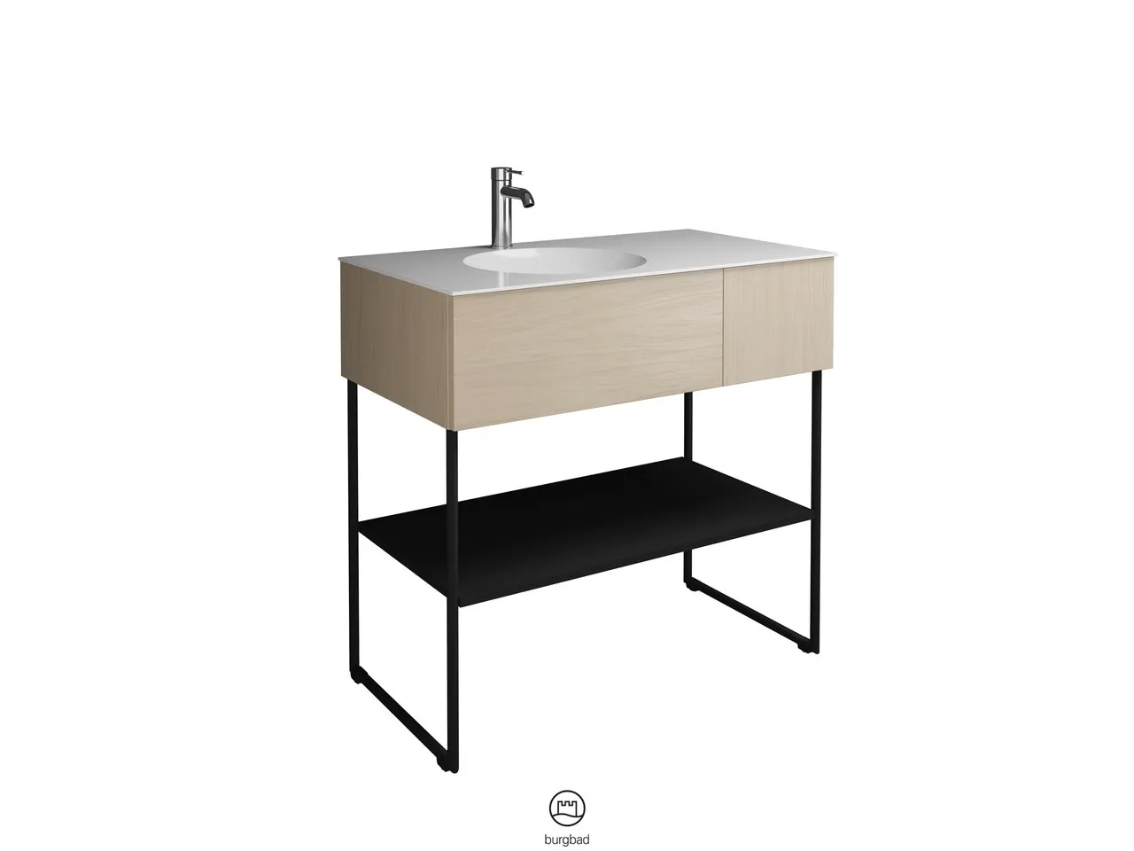 burgbad Coco Waschtisch Set, Mineralguss, Schwarz Seidenglanz burgbad Coco Waschtisch Set, Mineralguss, Schwarz Seidenglanz