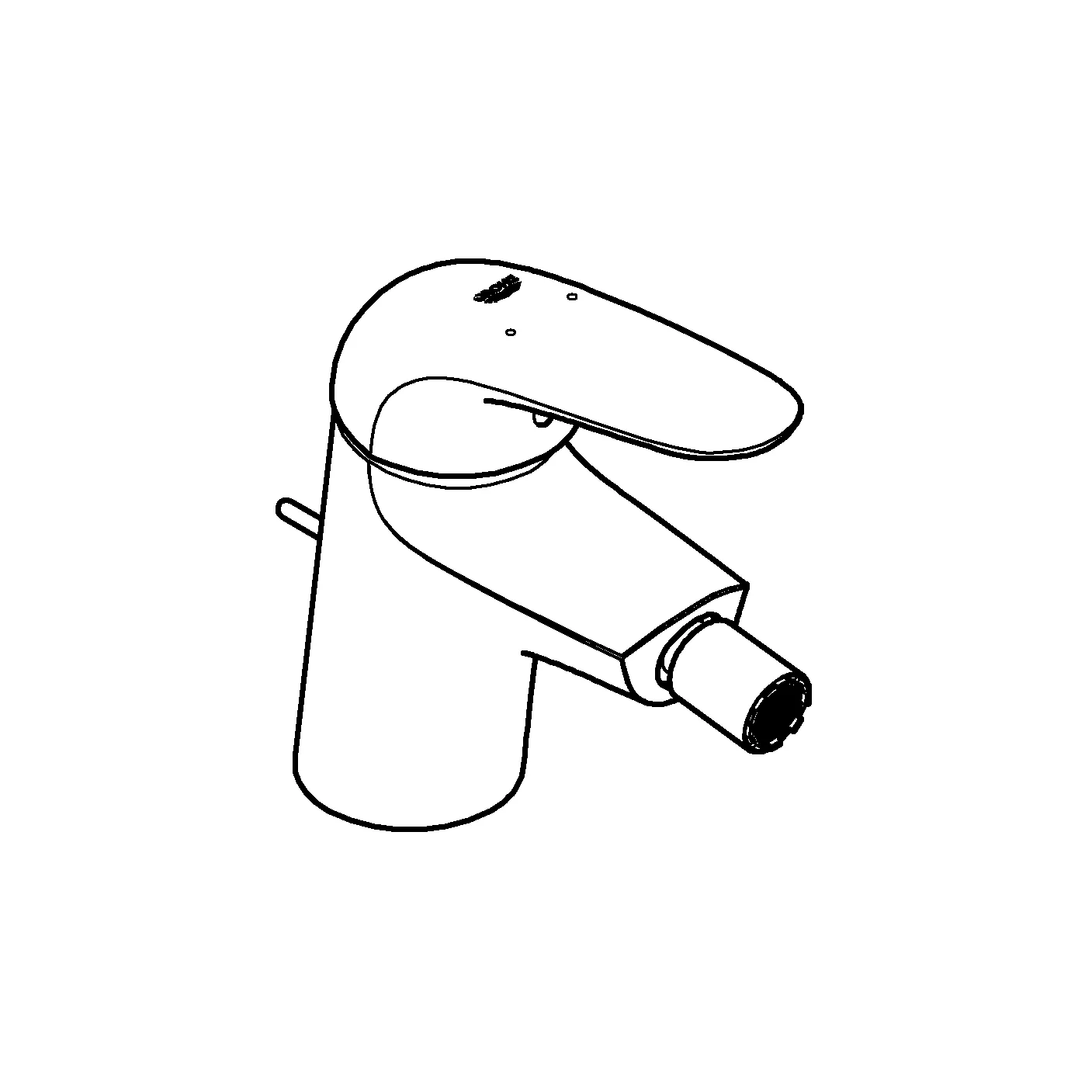 Einhand-Bidetbatterie Eurostyle 23720_3, Einlochmontage, Zugstangen-Ablaufgarnitur 1 1/4'', geschlossener Metall-Hebelgriff, chrom Einhand-Bidetbatterie Eurostyle 23720_3, Einlochmontage, Zugstangen-Ablaufgarnitur 1 1/4'', geschlossener Metall-Hebelgriff, chrom