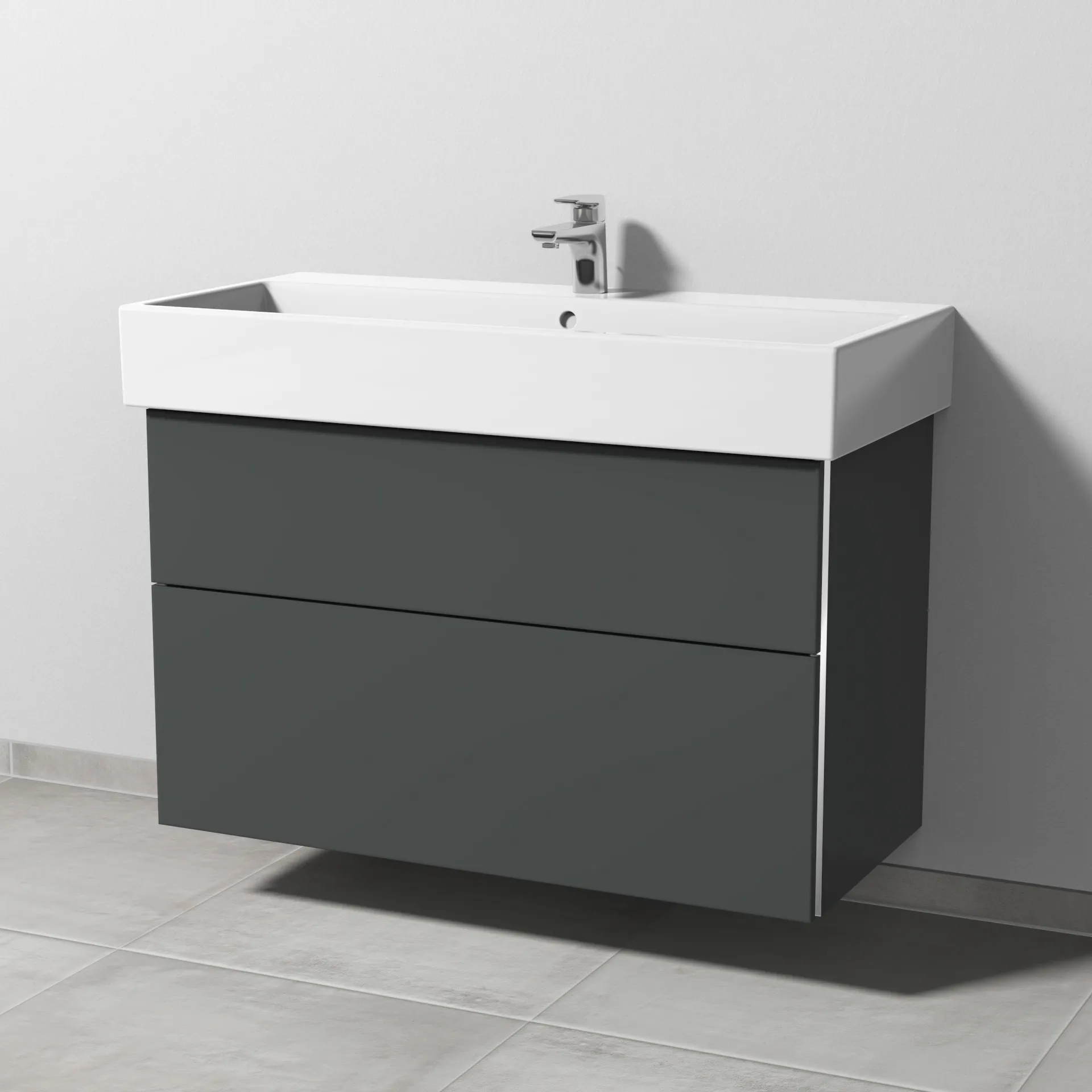 Sanipa Waschtischunterschrank „3way“ passend zu Keramik-Waschtische Vero Air von Duravit 950 × 591 × 447 mm in Anthrazit (matt)