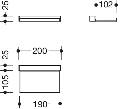 HEWI Wandprofil mit Ablage in Signalweiß matt HEWI Wandprofil mit Ablage in Signalweiß matt