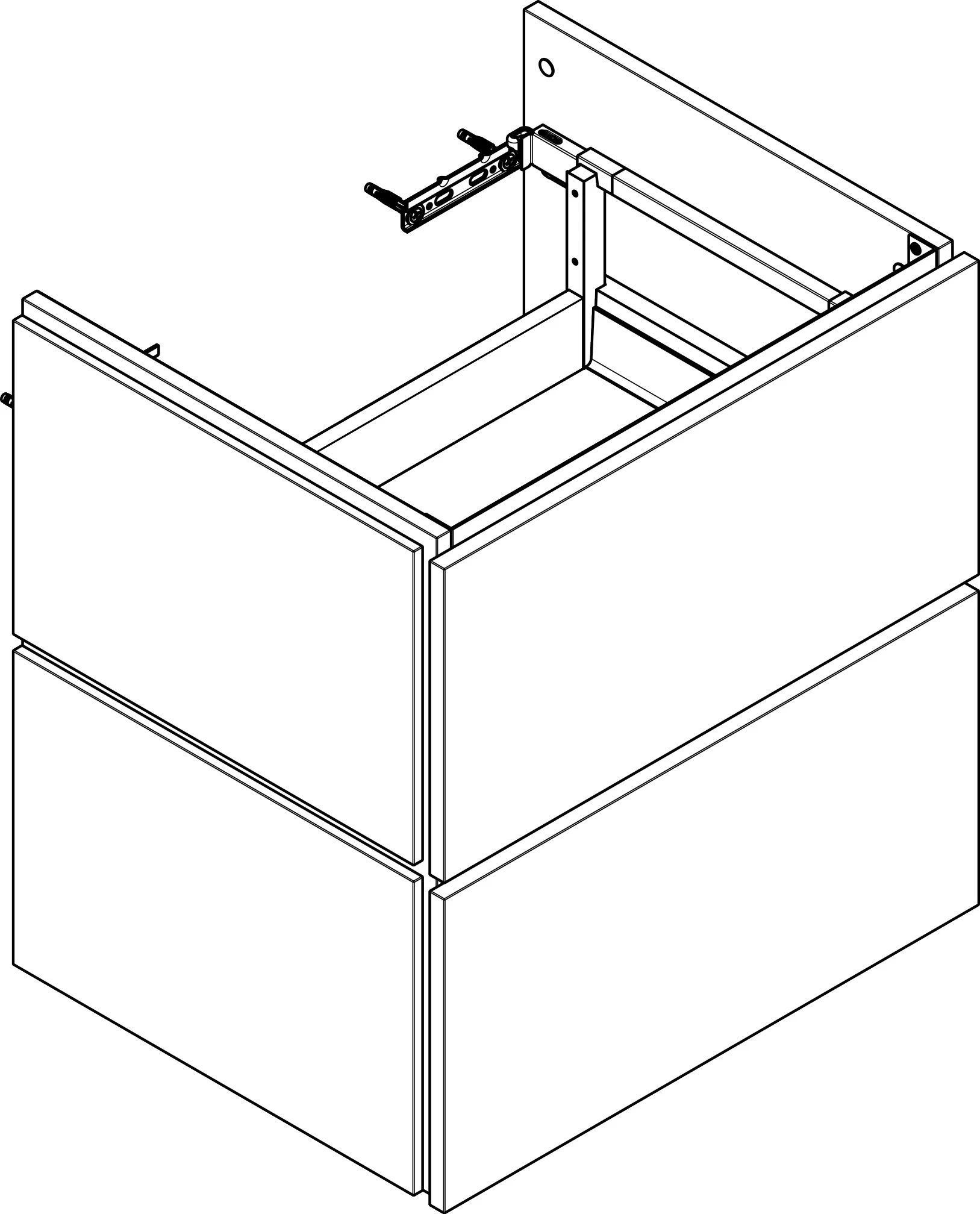 Hansgrohe Waschtischunterschrank Xilesa E, Mattweiß, 580 x 470 mm, 2 Schubkästen PushOpen, SoftClose, Wandmontage Hansgrohe Waschtischunterschrank Xilesa E, Mattweiß, 580 x 470 mm, 2 Schubkästen PushOpen, SoftClose, Wandmontage