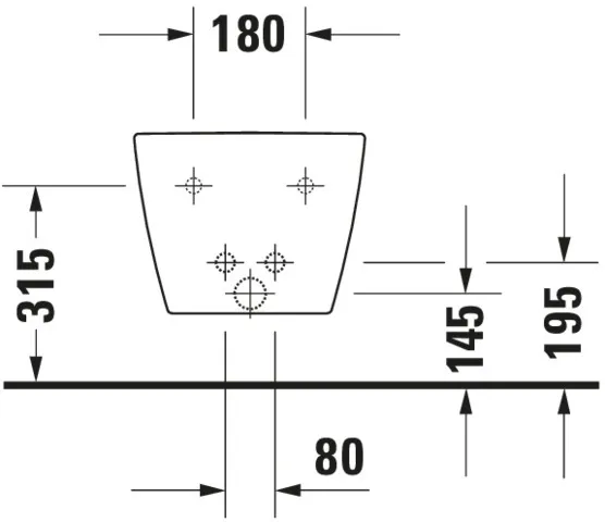 Duravit Wand-Bidet „ME by Starck“, Befestigung sichtbar 37 × 48 × 29 cm in Weiß Seidenmatt