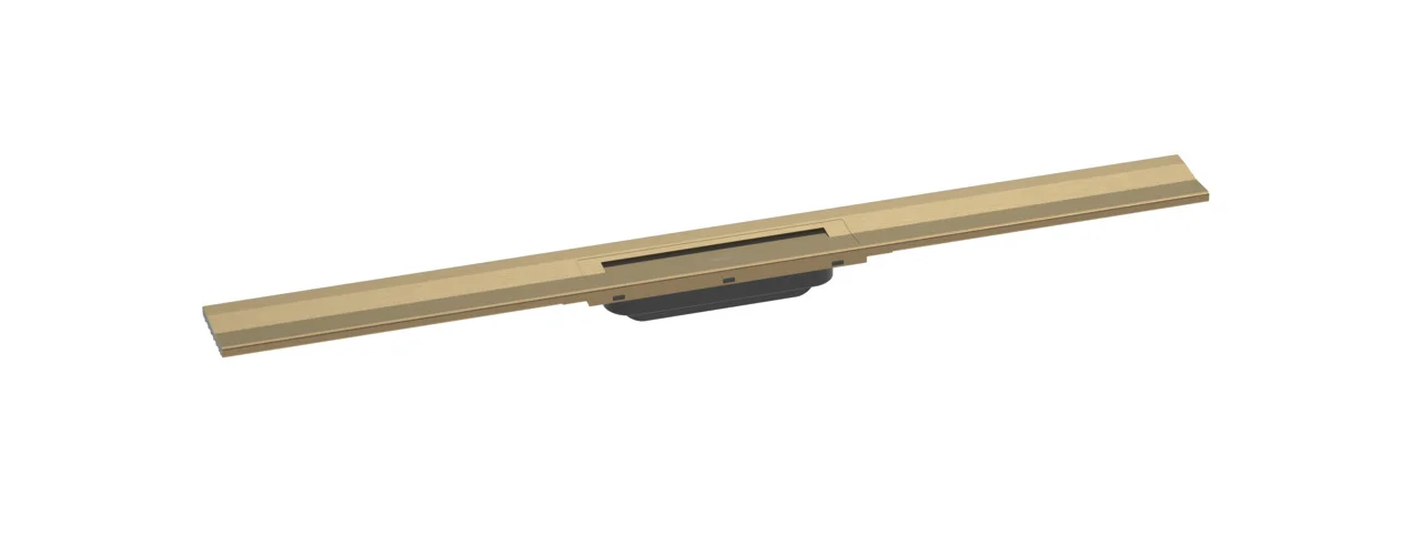 Hansgrohe RainDrain Flex Duschrinne 900 mm, wandangebunden, Brushed Bronze, höhenverstellbar um 10 mm, bis zu 60 l/min Ablaufleistung