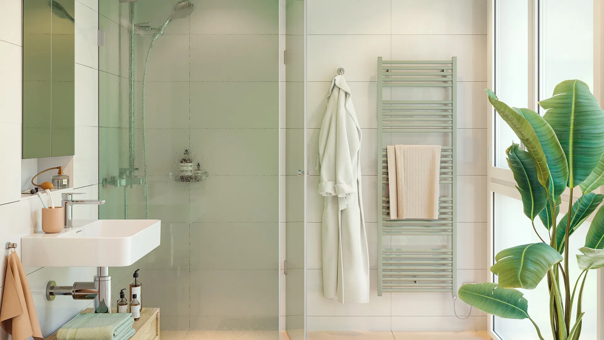 Zehnder Design-Handtuchwärmer „Zeno“ 45 × 77,8 cm in Verkehrsweiß (RAL 9016, glänzend)