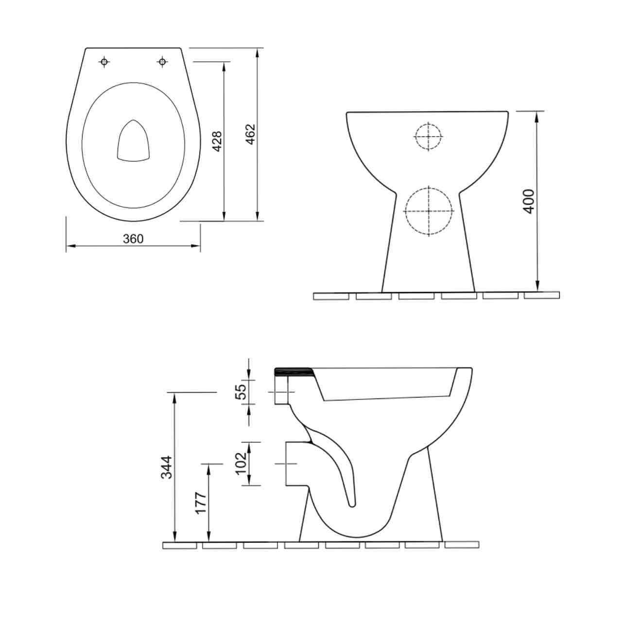 Set-Stand-WC mit Sitz und Spülkasten Set-Stand-WC mit Sitz und Spülkasten