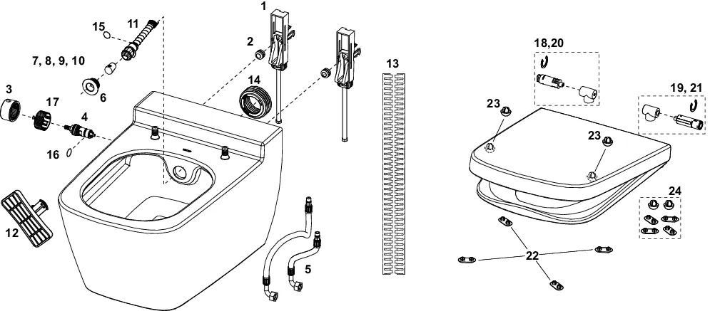 TECE Dusch-WC „one“, Befestigung verdeckt, ohne Spülrand TECE Dusch-WC „one“, Befestigung verdeckt, ohne Spülrand
