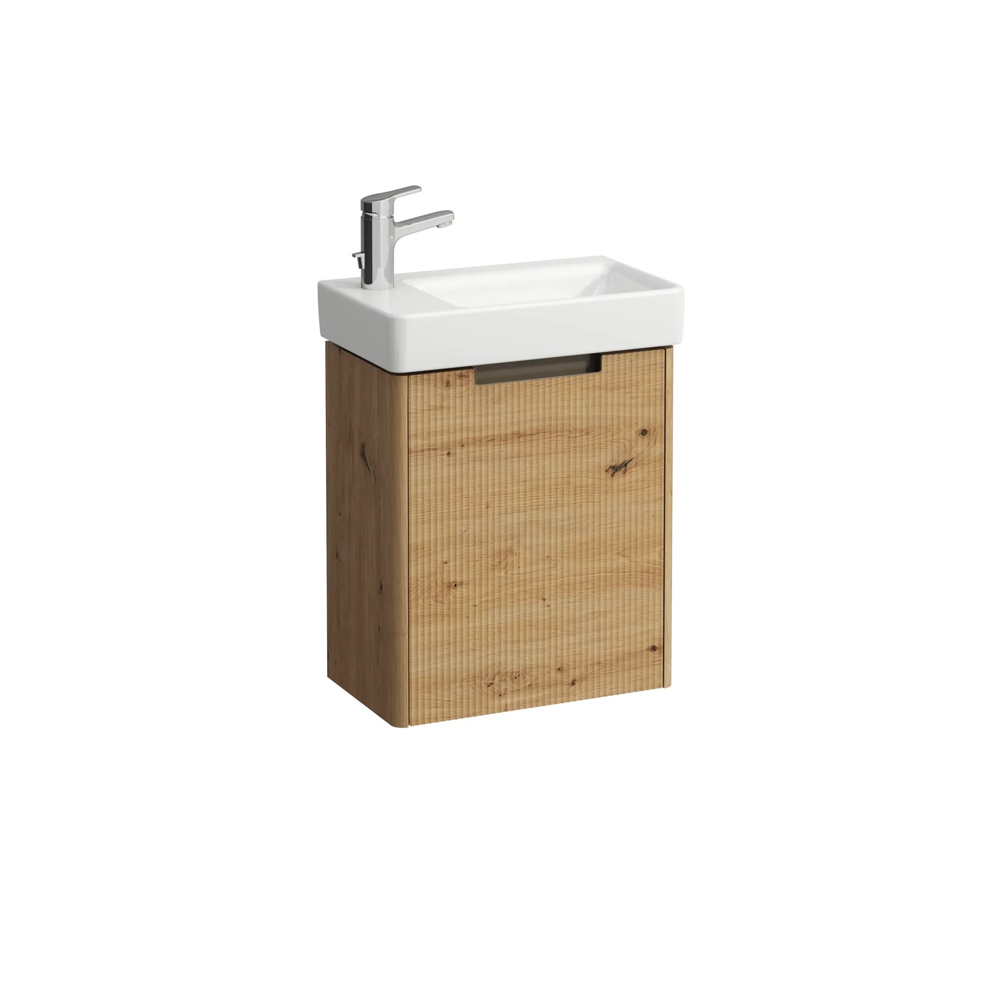 Waschtischunterbau JUNA für PRO S 262x454x522 1 Tür mit Griffmulde, Scharnier links für Waschtisch H815955 weiß matt