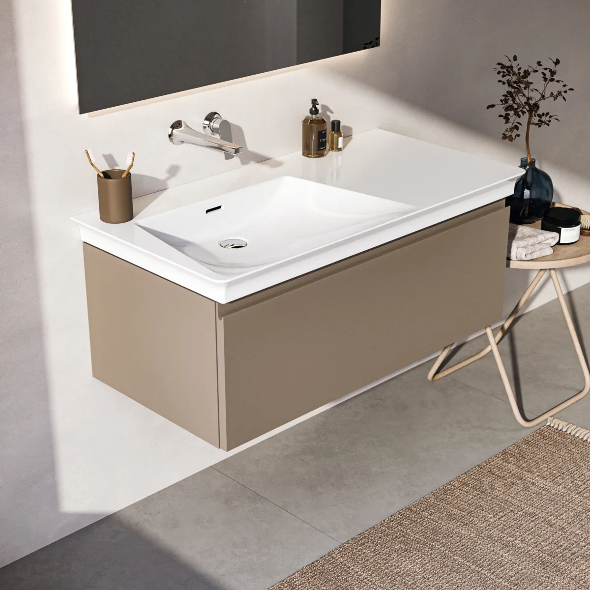 Ideal Standard Waschtischunterschrank „Finesse“ 100 × 37 × 50,5 cm Greige matt