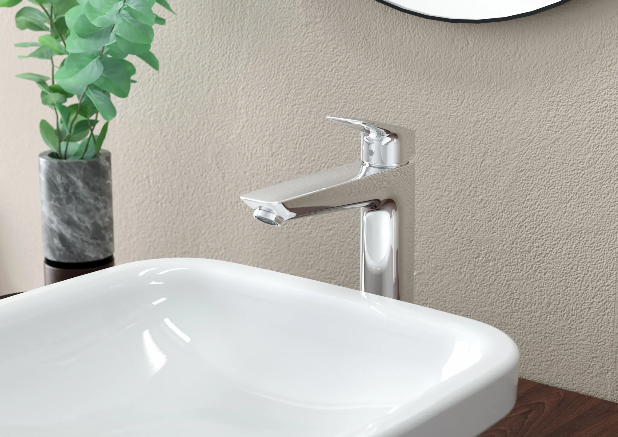 Hansgrohe Logis Einhebel-Waschtischmischer 190 mit Zugstangen-Ablaufgarnitur, Chrom