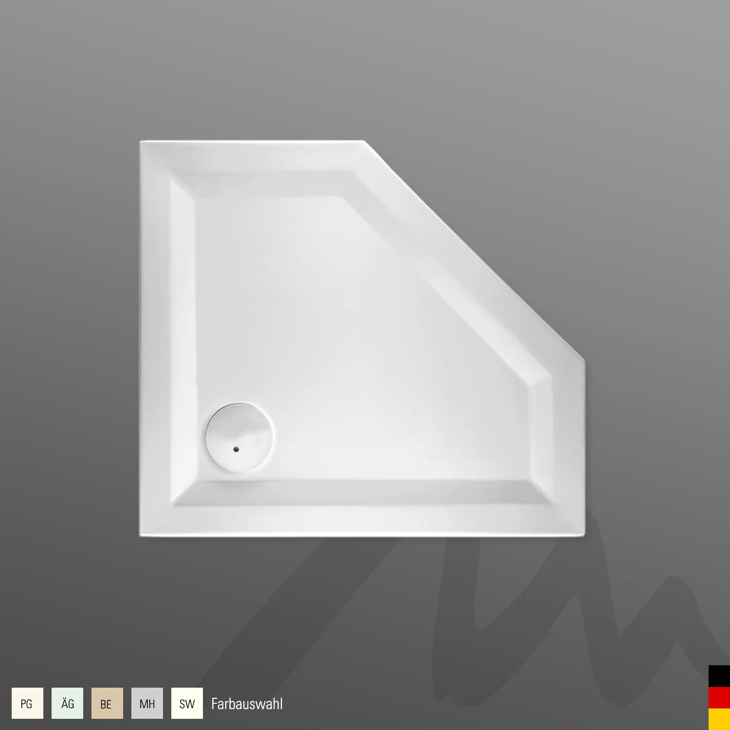 Mauersberger Acryl-Duschwanne circi 90⁄80 SF rechts, 900x800x55, Farbgruppe 2 Mauersberger Acryl-Duschwanne circi 90⁄80 SF rechts, 900x800x55, Farbgruppe 2