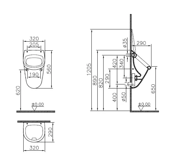 VitrA Options Mona Urinal mit Deckel Weiß Hochglanz VitrA Options Mona Urinal mit Deckel Weiß Hochglanz