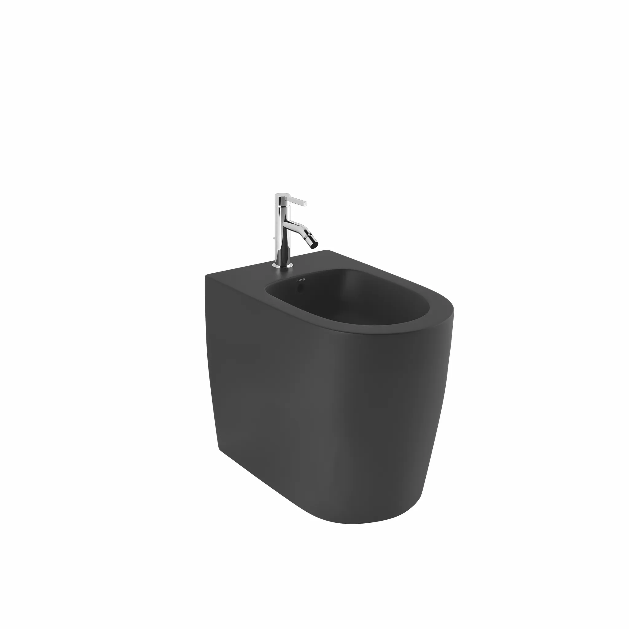 Kludi-RESA R Stand-Tiefspül-Bidet 55 cm, mattschwarz mit verdeckten Befestigungen