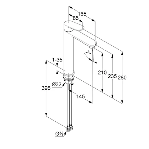 Kludi Kludi-X1 Waschschüssel-EHM 240mm DN 15 chrom Kludi Kludi-X1 Waschschüssel-EHM 240mm DN 15 chrom