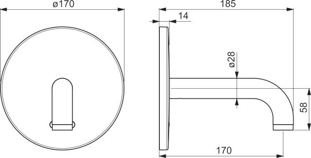 HA Fertigset für Waschtisch-Batterie HANSAELECTRA 8180 Rosette rund 3 V, Bluetooth Ausladung 170 mm Chrom