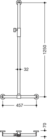 HEWI Haltegriff „System 900“, Befestigung verdeckt HEWI Haltegriff „System 900“, Befestigung verdeckt