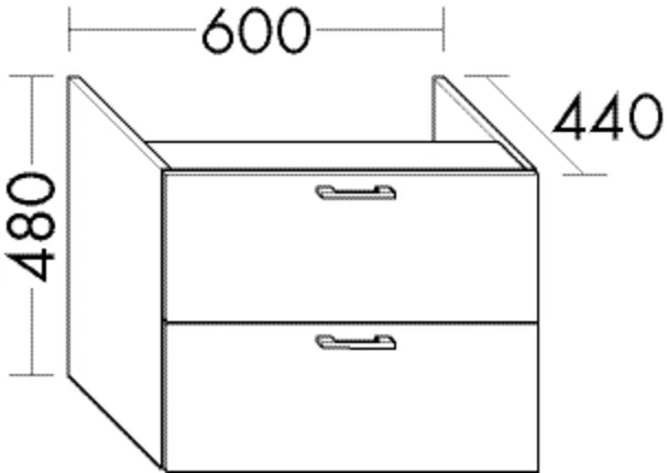 burgbad Hochschrank „Sys30“ 640 × 480 × 480 mm in Nussbaum Dekor Smartline