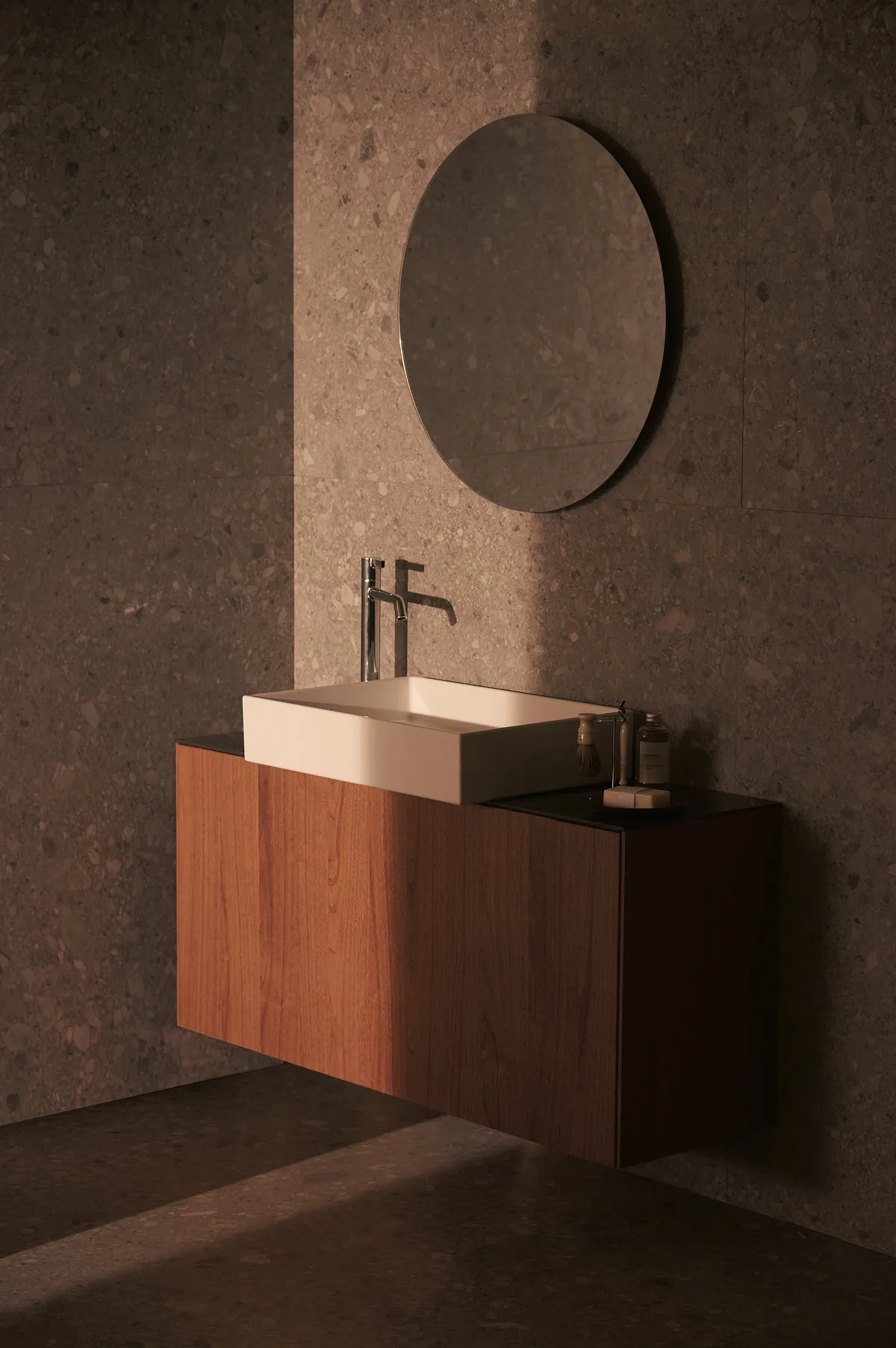 Waschtischplatte Conca, aus Keramik, 1202x373x6mm, Marmor Noir Desir Waschtischplatte Conca, aus Keramik, 1202x373x6mm, Marmor Noir Desir