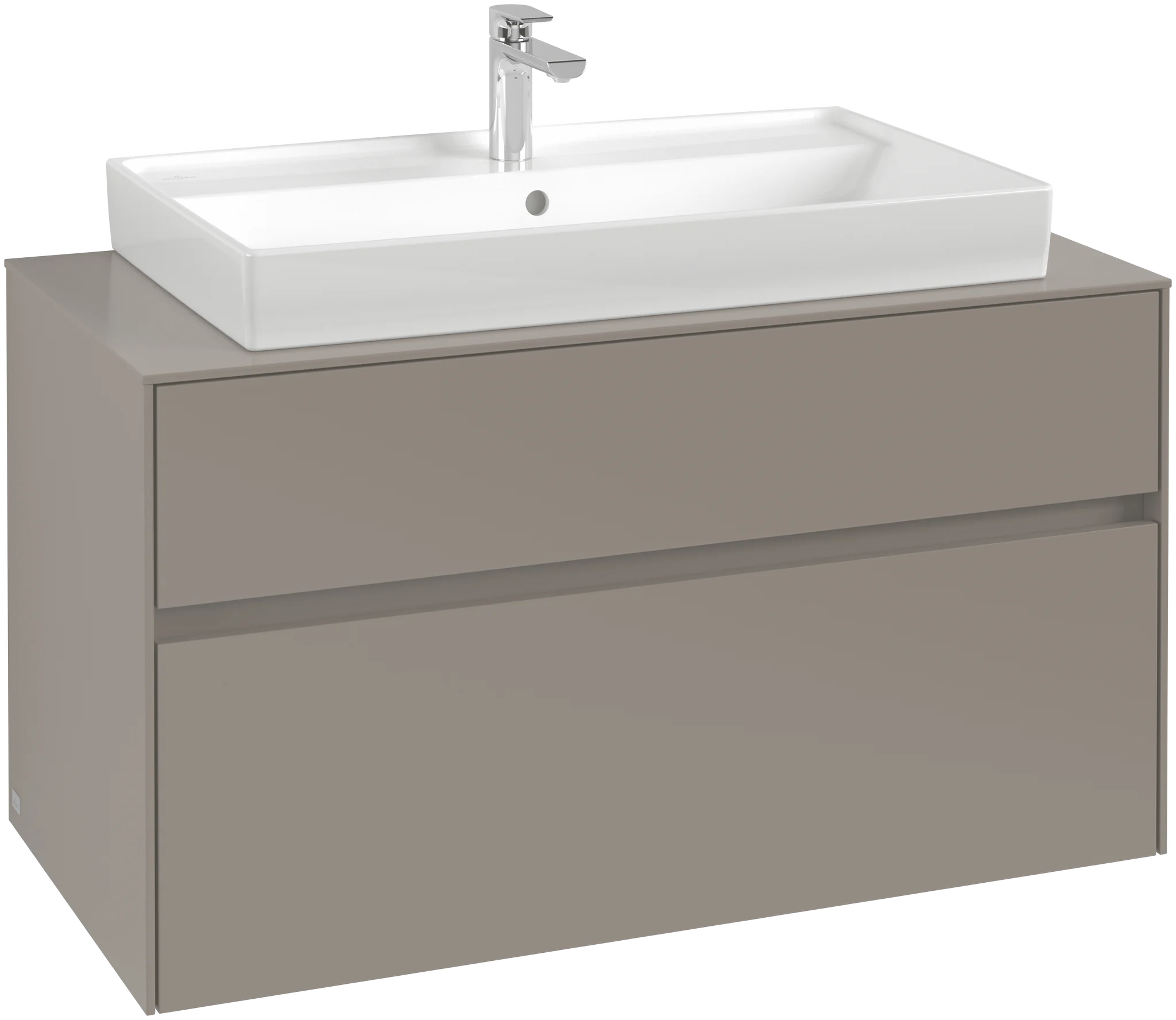 Villeroy & Boch Collaro Waschbeckenunterschrank, eckig, Kansas Oak, 1000x548x500 mm, mit Beleuchtung und SoftClosing