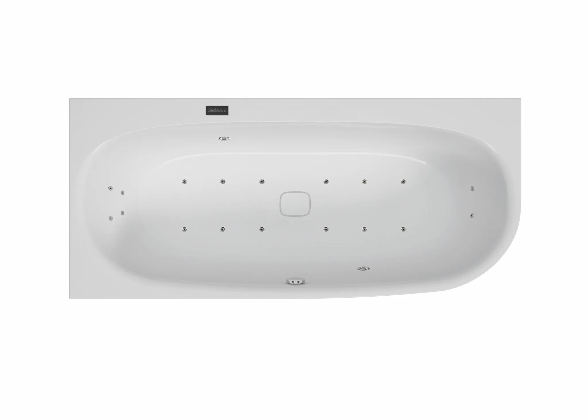 Hoesch Whirlwanne „iSensi“ Monolith mit Airsystem „iSensi“ vorwand eck, asymmetrisch 190 × 90 cm, links in Weiß (glänzend) / Schwarz (matt) Hoesch Whirlwanne „iSensi“ Monolith mit Airsystem „iSensi“ vorwand eck, asymmetrisch 190 × 90 cm, links in Weiß (glänzend) / Schwarz (matt)