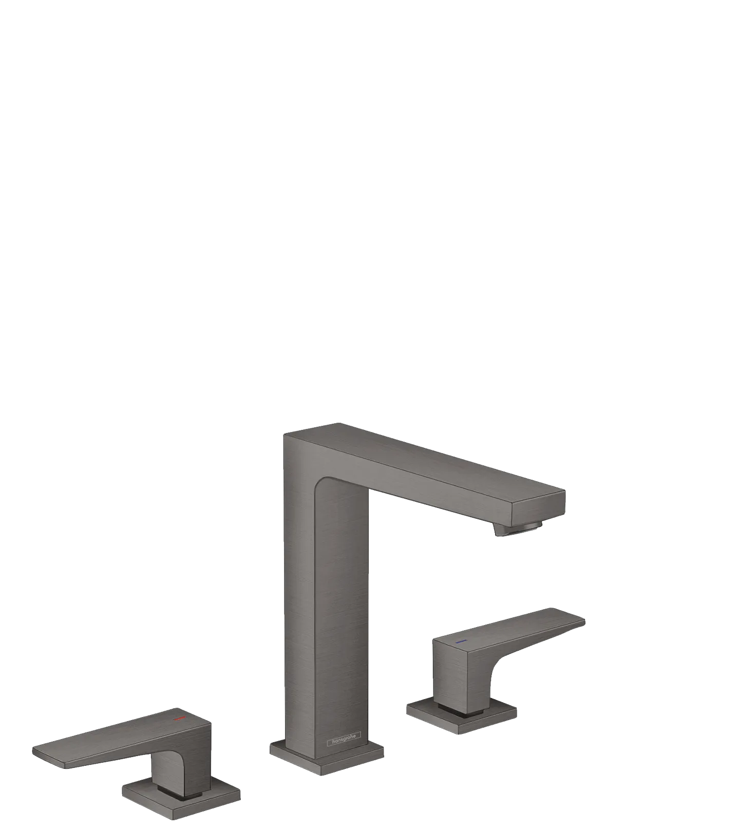 Hansgrohe Metropol 3-Loch Waschtischarmatur 160 mit Hebelgriffen und Push-Open Ablaufgarnitur, Brushed Black Chrome Hansgrohe Metropol 3-Loch Waschtischarmatur 160 mit Hebelgriffen und Push-Open Ablaufgarnitur, Brushed Black Chrome