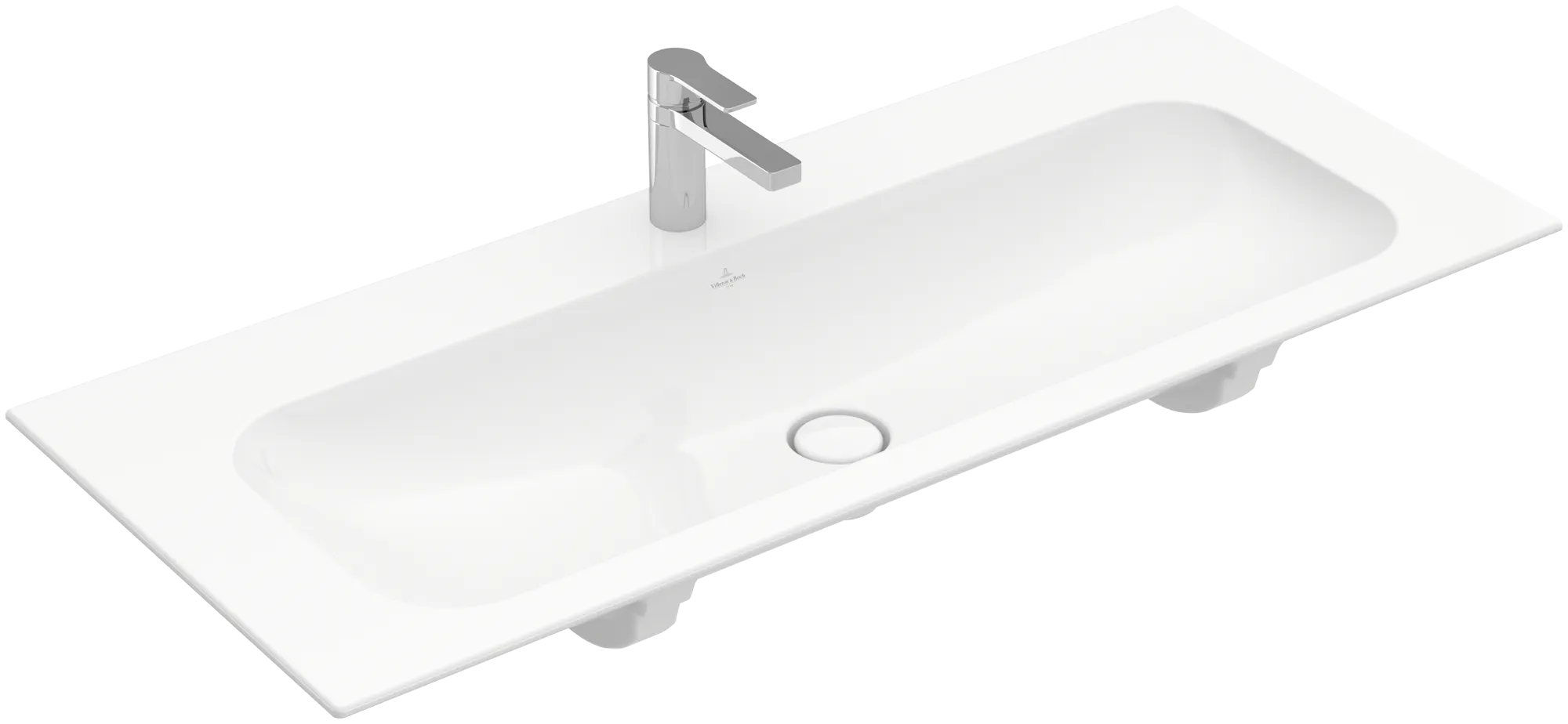Villeroy & Boch Schrankwaschtisch aus TitanCeram „Finion“ 1200 × 500 × 160 mm, mit Hahnlochbohrung, Hahnlochposition mittig in Weiß Alpin, mit CeramicPlus Farbe: Weiß Alpin / Größe: 120 × 50 cm / Hahnlochbohrung: mit 1×1 Hahnlochbohrung / Hahnlochposition: mittig / Überlauf: ohne Überlauf Villeroy & Boch Schrankwaschtisch aus TitanCeram „Finion“ 1200 × 500 × 160 mm, mit Hahnlochbohrung, Hahnlochposition mittig in Weiß Alpin, mit CeramicPlus Farbe: Weiß Alpin / Größe: 120 × 50 cm / Hahnlochbohrung: mit 1×1 Hahnlochbohrung / Hahnlochposition: mittig / Überlauf: ohne Überlauf