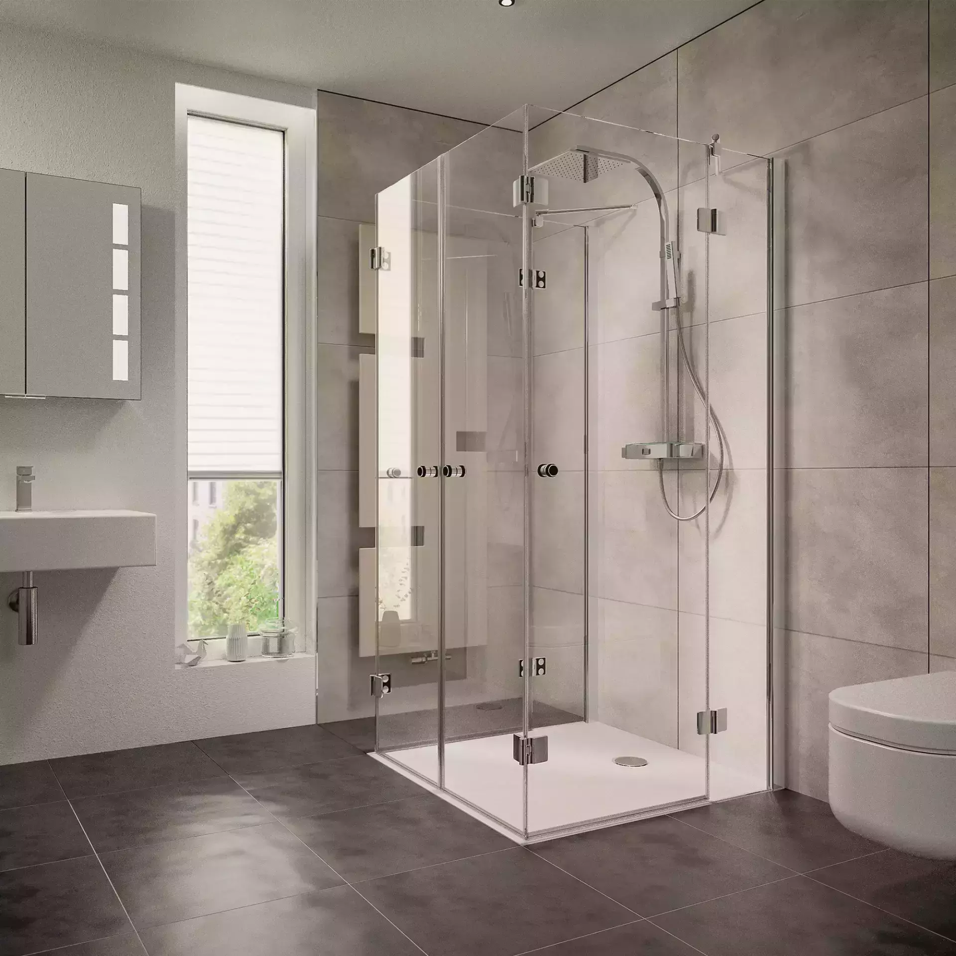 HSK teilgerahmt U-Kabine pendelbar „Aperto“ U-Kabine Glas Carré, Profile Schwarz-matt, L: 1000 mm B: 1000 mm H: 2000 mm HSK teilgerahmt U-Kabine pendelbar „Aperto“ U-Kabine Glas Carré, Profile Schwarz-matt, L: 1000 mm B: 1000 mm H: 2000 mm
