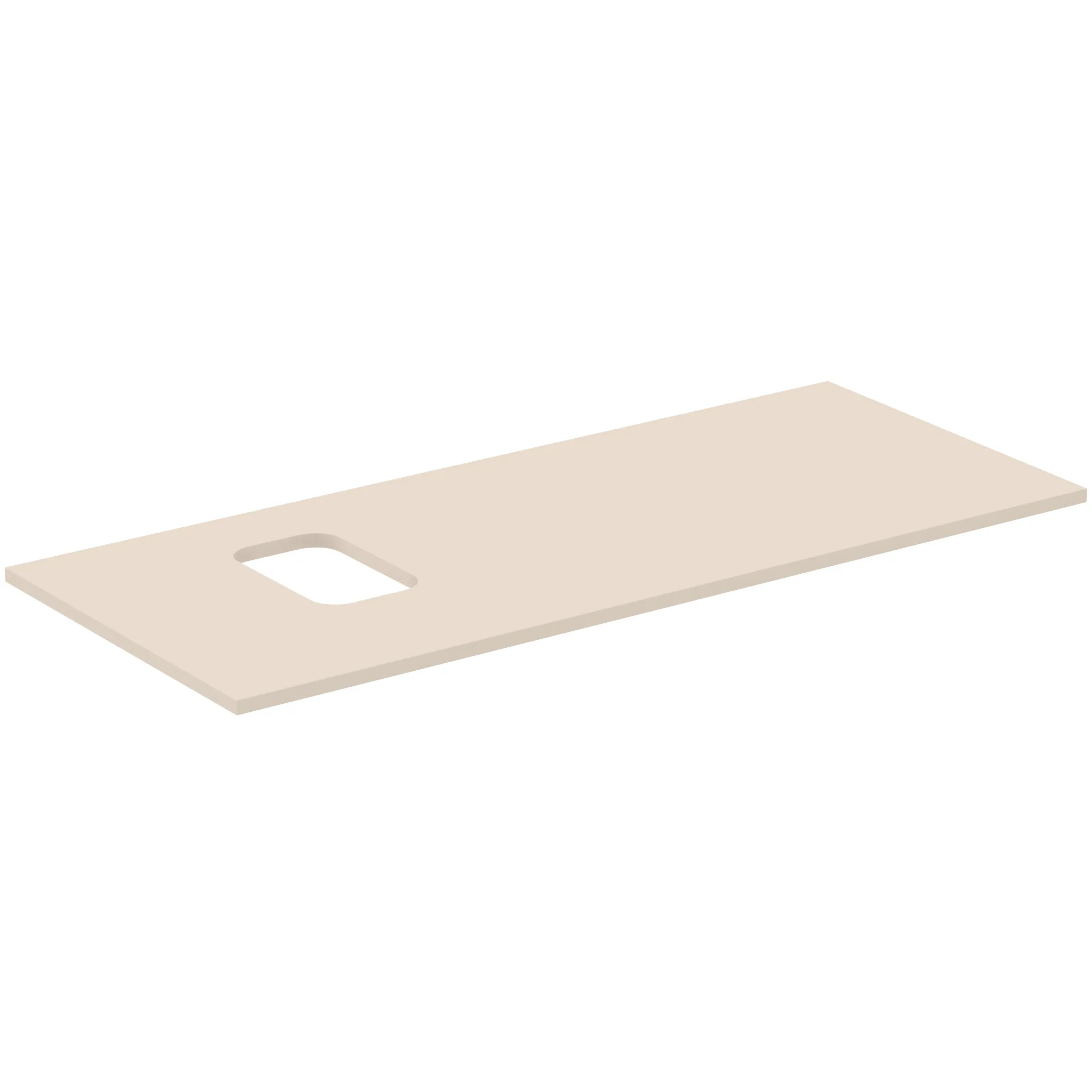 Waschtischplatte i.life B Ausschnitt links für eine Schale 1202x507x18mm Weiß matt