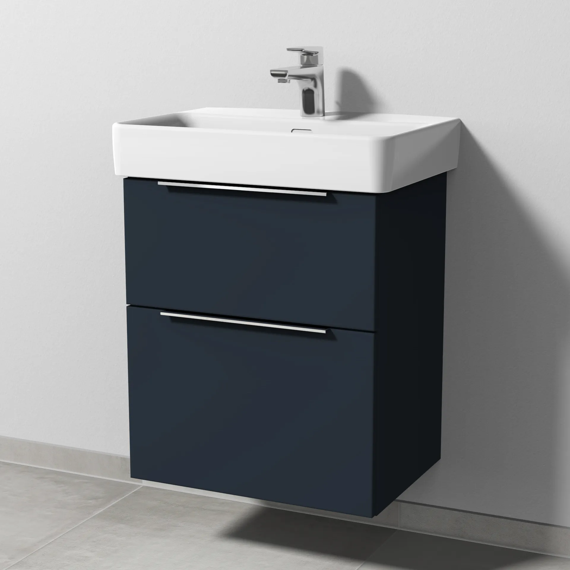 Sanipa Waschtischunterschrank „3way“ passend zu Keramik-Waschtische Pro S von 500 × 593 × 362 mm in Marine (matt)